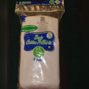 3 PACK BOYS SIZE XL 18-20 WHITE A SHIRTS.